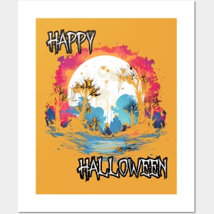 Spooky Forest Happy Halloween Posters and Art